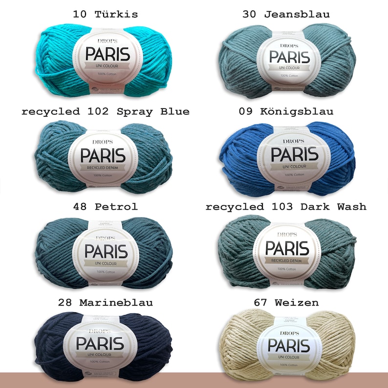 Drops 50 g Paris Baumwolle Sommergarn Babygarn Basicgarn Öko-Tex Standard 100 Stricken Häkeln 54 Farben Bild 7