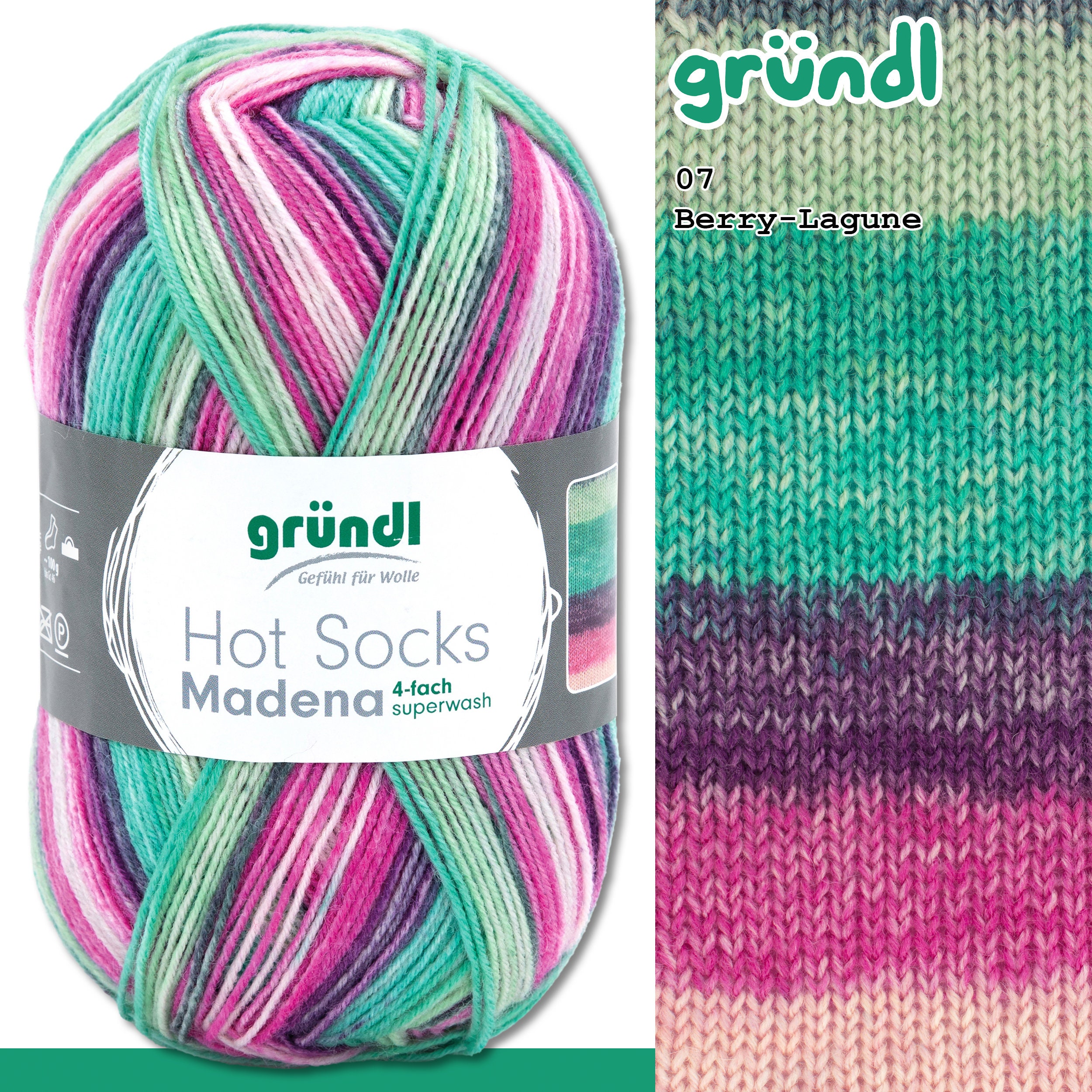 Gründl 100g Hot Socks Madena 4-ply Sock Yarn, Gradient Yarn