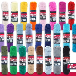 Twister 50 g Curly 8-ply Uni Cotton Potholder Yarn Crochet Yarn School Yarn Knitting Wool 28 Colors