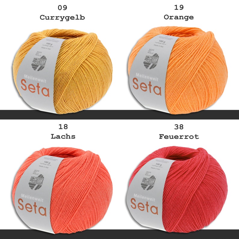 Lana Grossa 100 g Meilenweit 100 Seta Sockenwolle Merino Seide Garn 35 Farben Bild 3