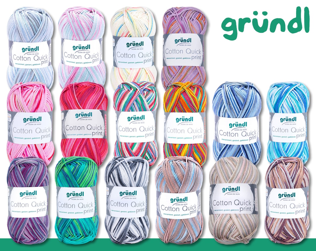 Gründl 50 G Cotton Quick Print Cotton Summer Wool Yarn Crochet Knitting