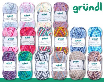 Gründl 50 g Cotton Quick Print Cotton Summer Wool Yarn Crochet Knitting 16 Colors