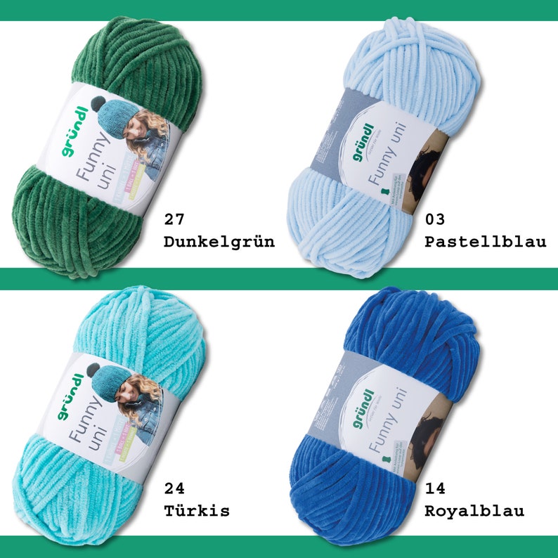 Gründl Funny Uni Chenille Wolle Braun – Weiche Kuschelwolle Zum Häkeln & Stricken, 2 Knäuel 100g