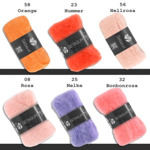 Lana Grossa 25 g Setasuri Wool Alpaca Silk Lace Yarn Fluffy Soft Crochet Knitting 45 Colors image 3