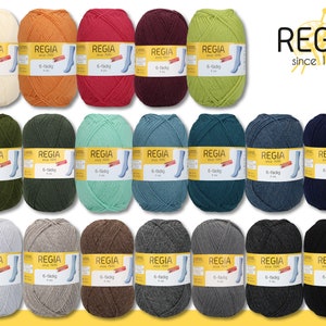 Schachenmayr Regia 2 x 150 g 6-thread plain crochet knitting virgin wool sock yarn 19 colors