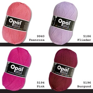 Opal 100 g plain 4-ply sock yarn, felt-free, machine washable, knitting, crocheting yarn, 35 colors image 3