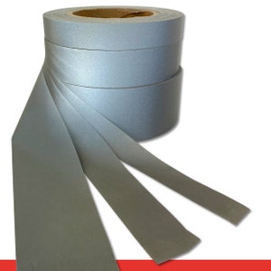 1 m fluorescent sewing tape reflection tape safety tape 20 mm - 30 mm - 50 mm silver