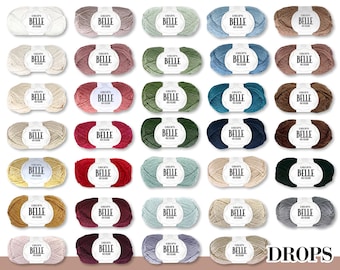 Drops 50g Belle Wool Cotton Linen Viscose Summer Yarn Baby Yarn Basic Yarn Oeko-Tex Standard 100 Knitting Crochet