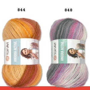 YarnArt 100 g Angora Active Tricot Crochet Laine Fil Mohair Dégradé 14 Couleurs image 5