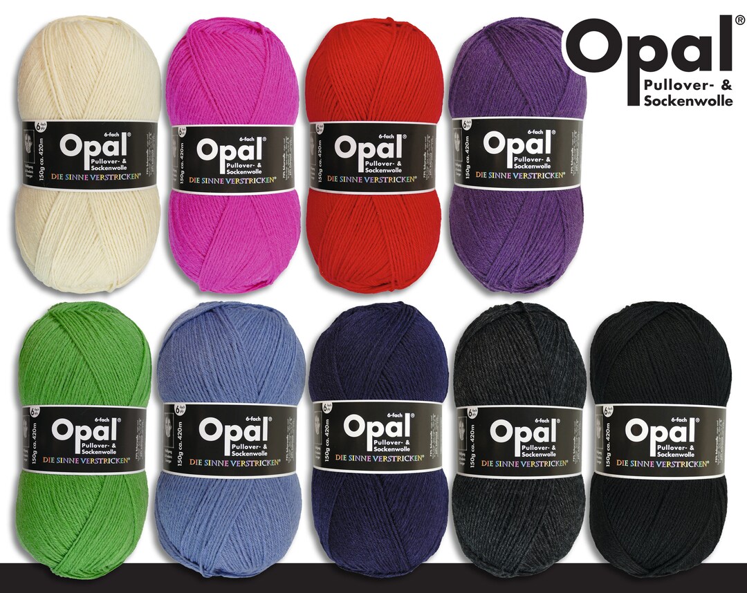Opal 5 X 150 G Uni 6-ply Sock Yarn Stockings Knitting Sweater 9