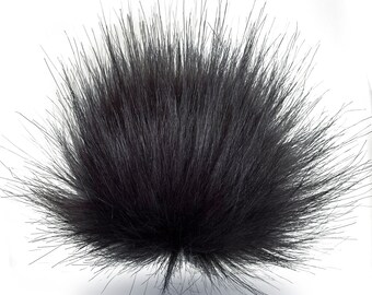 Wohnkult 15-17cm Kunstfell Bommel Pelzbommel Fellbommel Pompon mit Faden für Mützen Anhänger 16 Farben Pink-Schwarz
