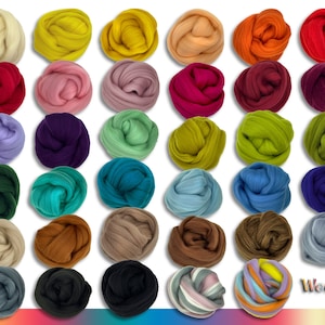 Wooliny 200 g Filzwolle Merinowolle Märchenwolle 35 Farben
