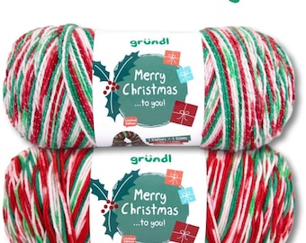 Gründl 333 g Merry Christmas Wolle Garn Häkeln Stricken Weihnachten Glitzer Geschenk