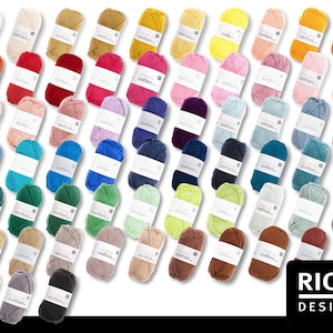 Rico Design 50 g Algodão Criativo Lã Aran Tricô Crochê Amigurumi Algodão 63 Cores