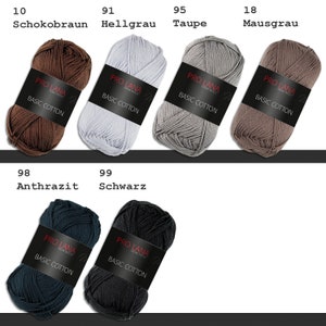 Pro Lana 50 g Basic Cotton Tricot Crochet Coton Mercerisé Certifié Oeko-Tex Laine Basic Fil 62 Couleurs image 9