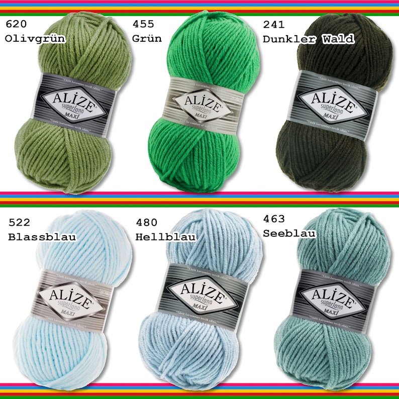 Alaze Label Alize 5 X 100g Superlana Maxi Thick Yarn for Crochet and Knitting ...
