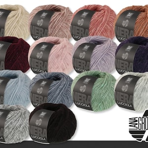 Lana Grossa 50 g Lucciola (Nera) Virgin Wool Viscose Alpaca Knitting Wool 14 Colors
