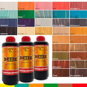 3 x 200 ml Bartek stain Water stain Wood stain Furniture Joinery stain 30 colors to choose from
