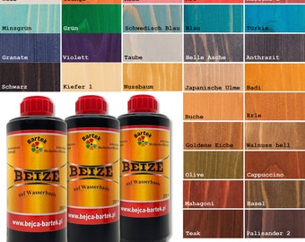 3 x 200 ml Bartek stain Water stain Wood stain Furniture Joinery stain 30 colors to choose from