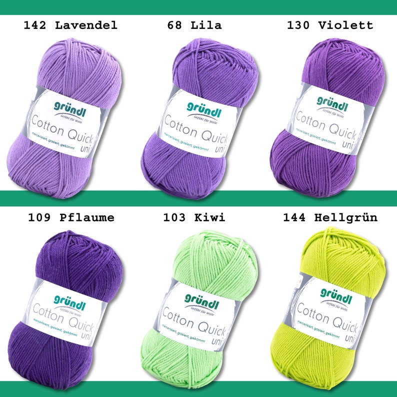 Gründl 50 g Cotton Quick uni tricot coton fil d'été fil pour bébé mercerisé facile d'entretien 45 couleurs image 6