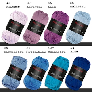 Pro Lana 50 g Basic Cotton Stricken Häkeln Baumwolle mercerisiert Öko-Tex-zertifiziert Wolle Basic-Garn 62 Farben Bild 5