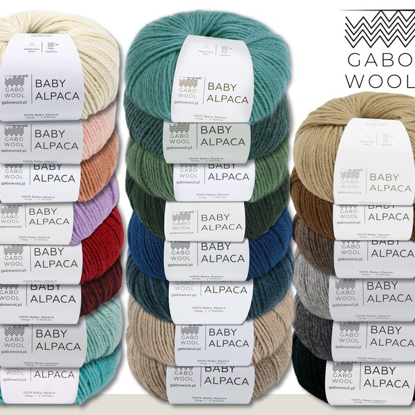 Gabo Wool 50 g Baby Alpaca 100% Baby Alpaga Fil de laine à tricoter 22 couleurs