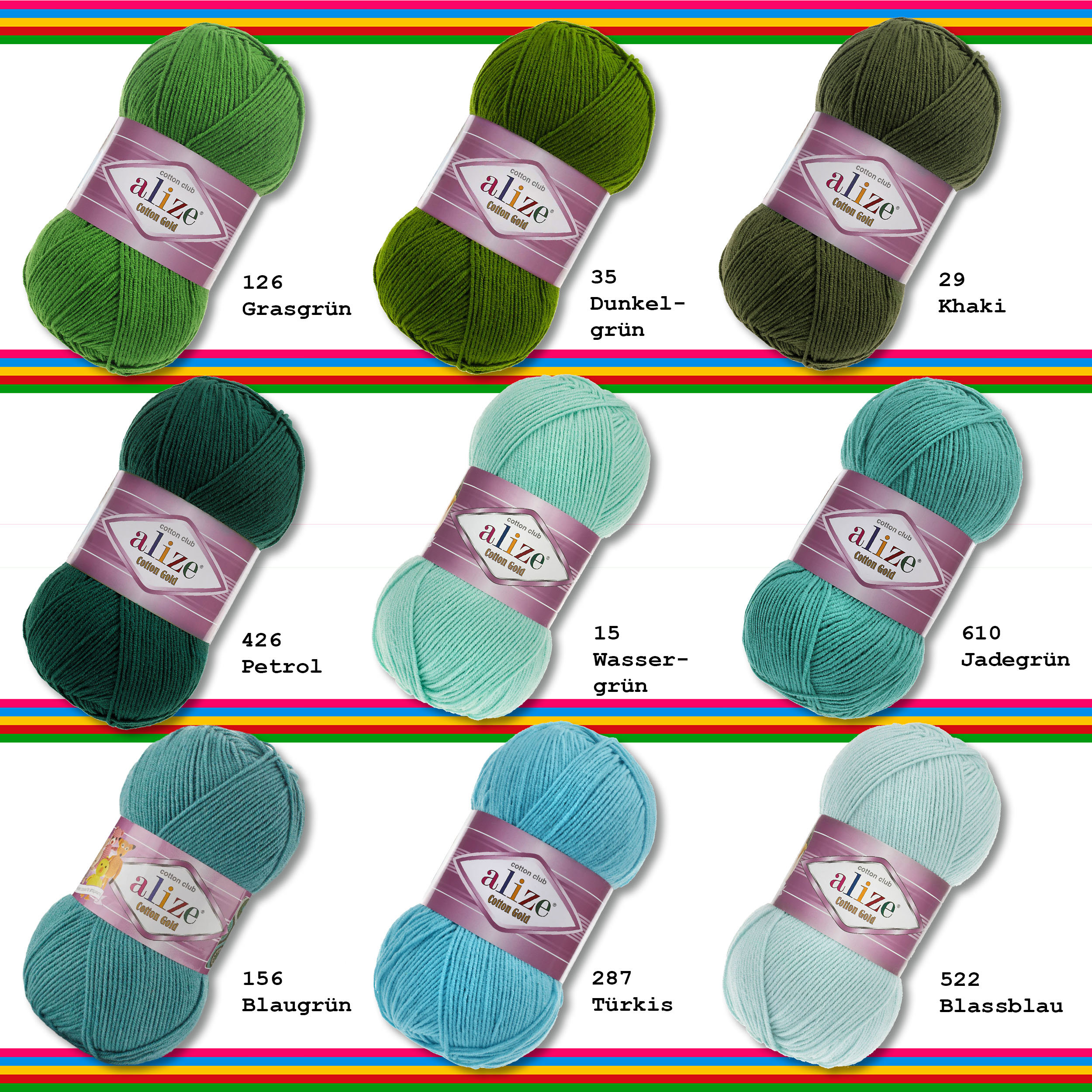 Hilo De Algodón Alize Gold, Hilo De Algodón De Grosor Sport Para Verano, Para Ganchillo, Punto Y Amigurumi, 65 Colores, 3.5 Oz, 361 Yd - España