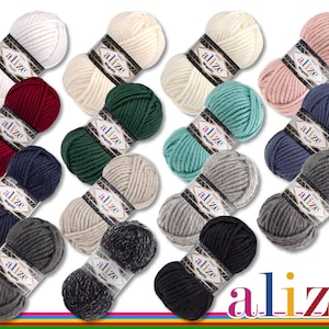 Alize 3 x 100 g Superlana Megafil lana mega spessa per uncinetto e maglia Chunky Bulky 15 colori