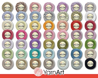 YarnArt 50 g Tulip Crochet Yarn Filet Yarn Microfiber Shiny Silky Solid Colorful 49 Colors