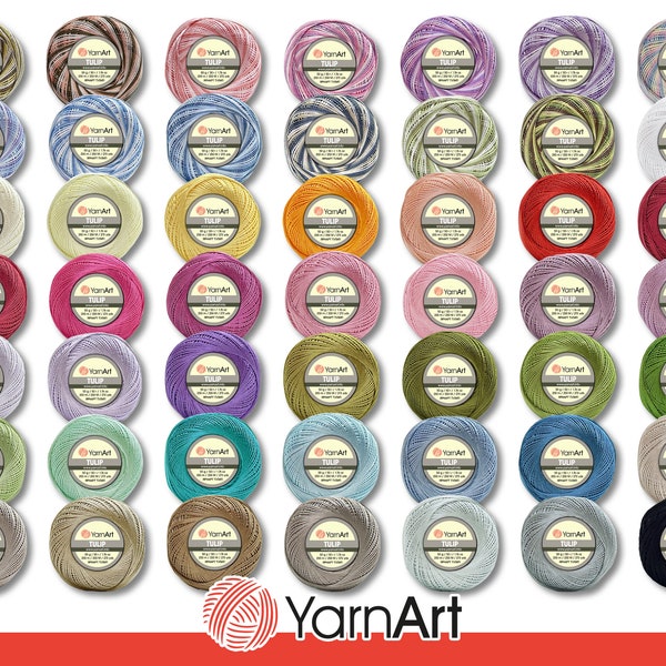 YarnArt 6 x 50 g Tulip crochet yarn fillet yarn microfiber shiny silky plain colorful 49 colors