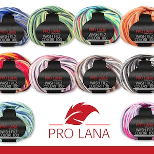 Pro Lana 3 x 50 g Wash Felt Colori 100 Knitting Yarn Felt Wool Virgin Wool Felt Shoes Bags 10 Colors