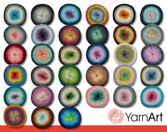 YarnArt 250g Fiori Bobbel per maglieria all'uncinetto Filato sfumato in lana 33 colori