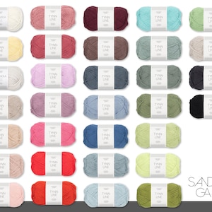 Sandnes 5 x 50 g Tynn Line summer yarn basic yarn linen look knitting crochet yarn wool soft durable 32 colors