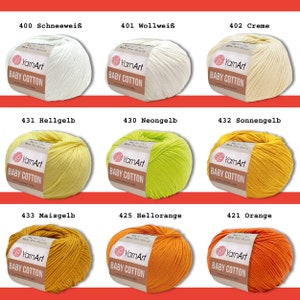 YarnArt 50 g Baby Cotton Wolle Garn Baumwolle Polyacryl Häkeln Stricken Babykleidung 55 Farben Bild 2