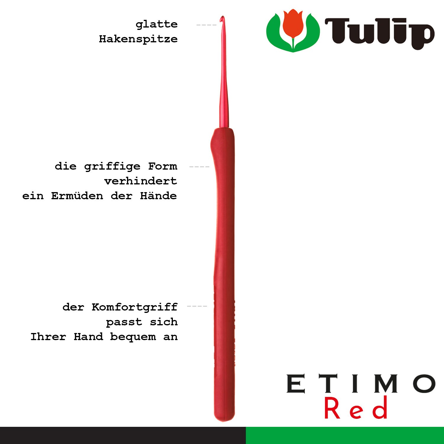 Tulip Etimo Red Crochet Hook Set Soft Grip Craft Accessories