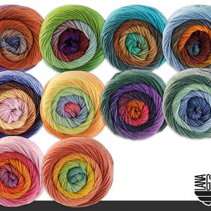 Lana Grossa 100 g Fresco Lana Lana Merino Big Color Lana Extra Fine Filato per Maglieria all'Uncinetto 10 Colori