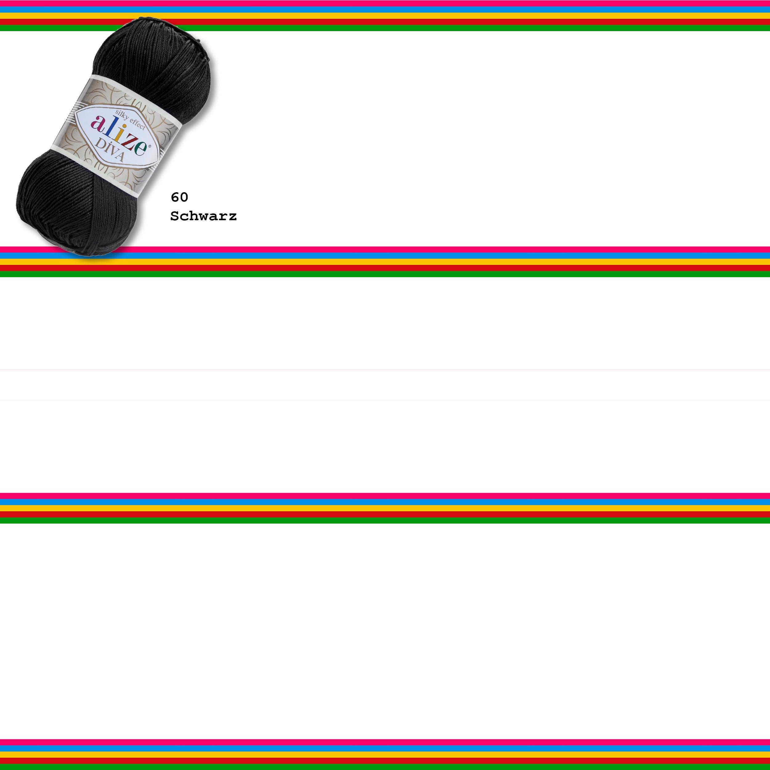 Alize 5 X 100g Diva Wool Yarn Silk Effect Soft Crochet Knitting 64