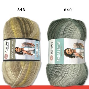 YarnArt 100 g Angora Active Tricot Crochet Laine Fil Mohair Dégradé 14 Couleurs image 8