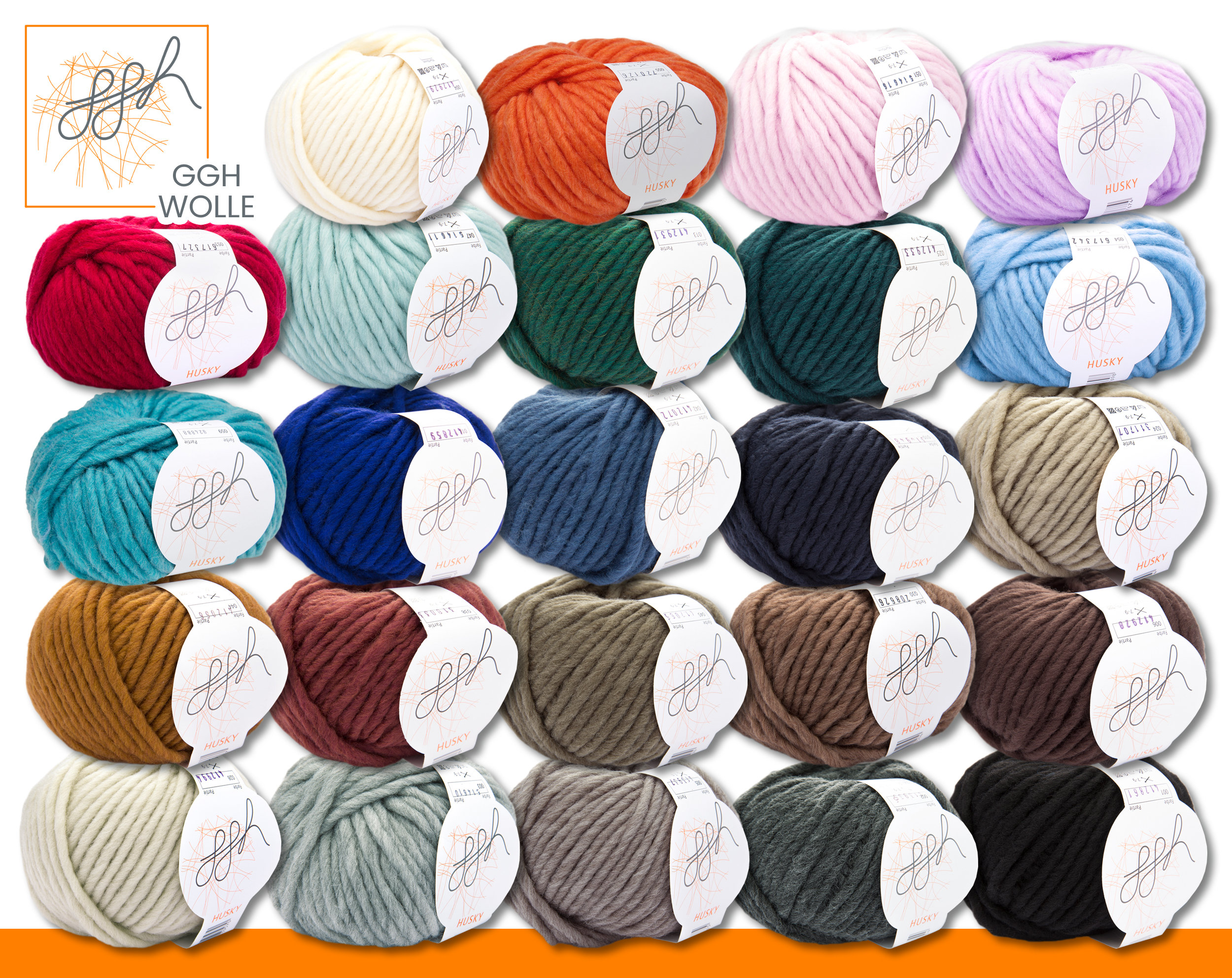 Ggh 5 X 50 G Husky Wick Yarn Wool 15 Colors to Choose From Top Quality  Knitting Crochet 