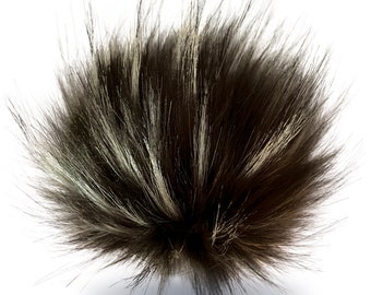 Wohnkult 15-17cm Kunstfell Bommel Pelzbommel Fellbommel Pompon mit Faden für Mützen Anhänger 16 Farben Pink-Schwarz