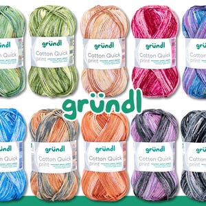 Gründl 50g Cotton Quick Print Cotton Summer Wool Yarn Crochet Knitting Oeko-Tex