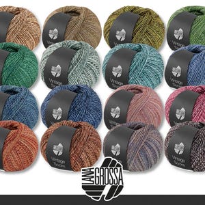 Lana Grossa 100 g - Hilo para calcetines vintage - Lana merino para tejer - Hilo para tejer a ganchillo en invierno - 16 colores