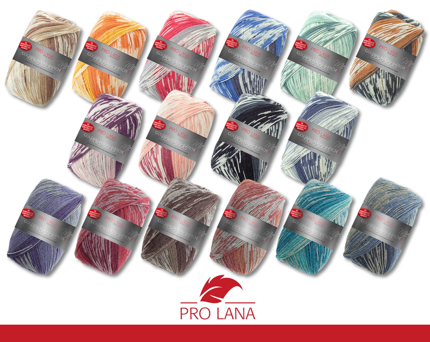 Pro Lana 100 g Golden Socks 4-ply Fjord Socks Sock Wool Norwegian Pattern Knitting Yarn 16 Colors