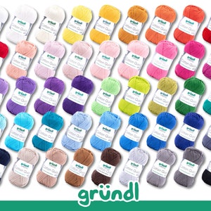 Gründl 50 g Cotton Quick uni Stricken Baumwolle Sommergarn Babygarn mercerisiert pflegeleicht 45 Farben