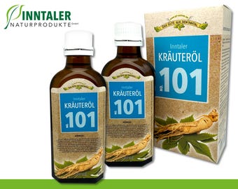 2 x 100 ml Kräuteröl NO. 101 Apothekenqualität Massage Raumduft Hautpflege Erfrischung sehr ergiebig Inntaler Naturprodukte