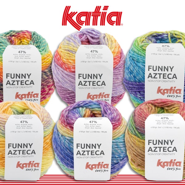 Katia 100 g Funny Azteca Dégradé Fil Laine Fil à Tricoter Crochet 6 Couleurs