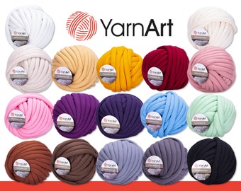 YarnArt 750 g Guimauve Laine à tricoter à la main Jumbo Fil de laine à tricoter au crochet Tapis Couvertures Coussins Paniers 17 couleurs