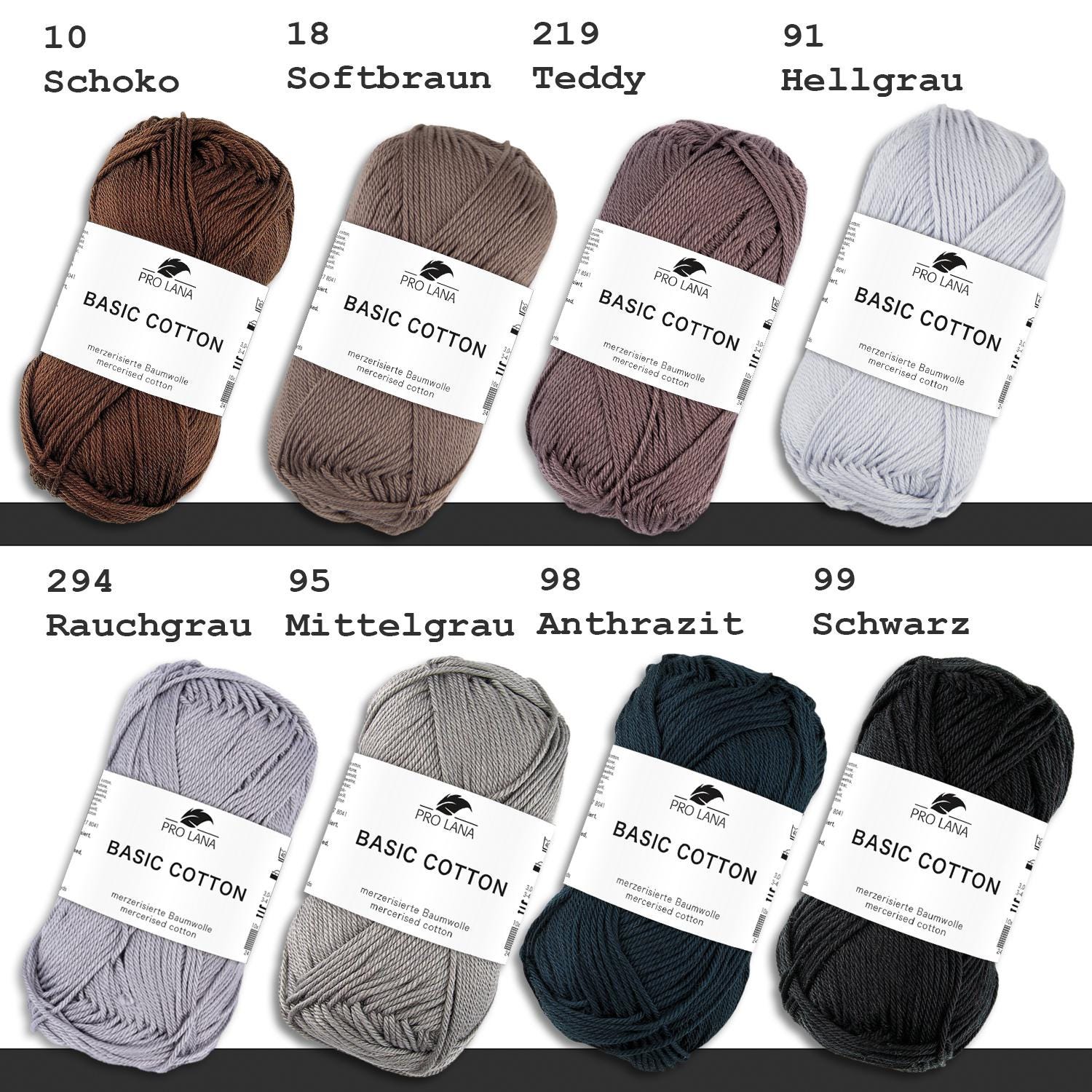 PRO LANA Basic Cotton – Colore 109 – 50g / 125m – 100% Cotone – Ferri 3-3,5 Mm - 5