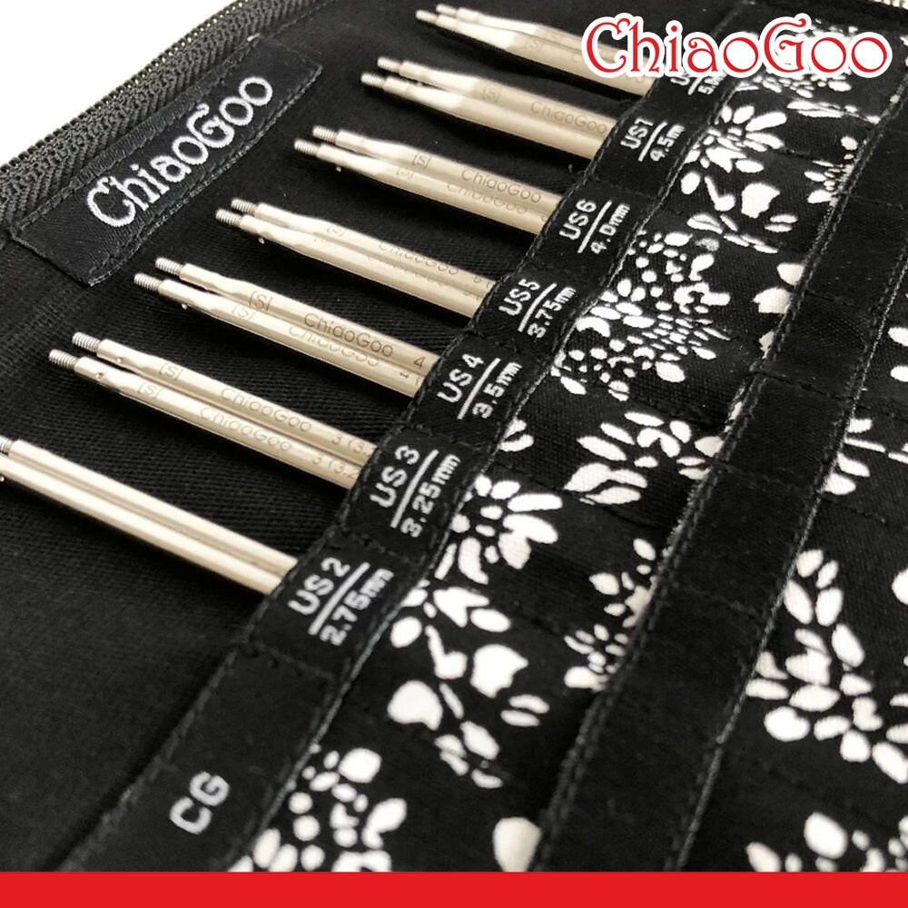 ChiaoGoo TWIST Lace Aiguilles Interchangeables 10 Cm – 6,50 Mm Embouts Dentelle – Acier Inox Pointu & Lisse