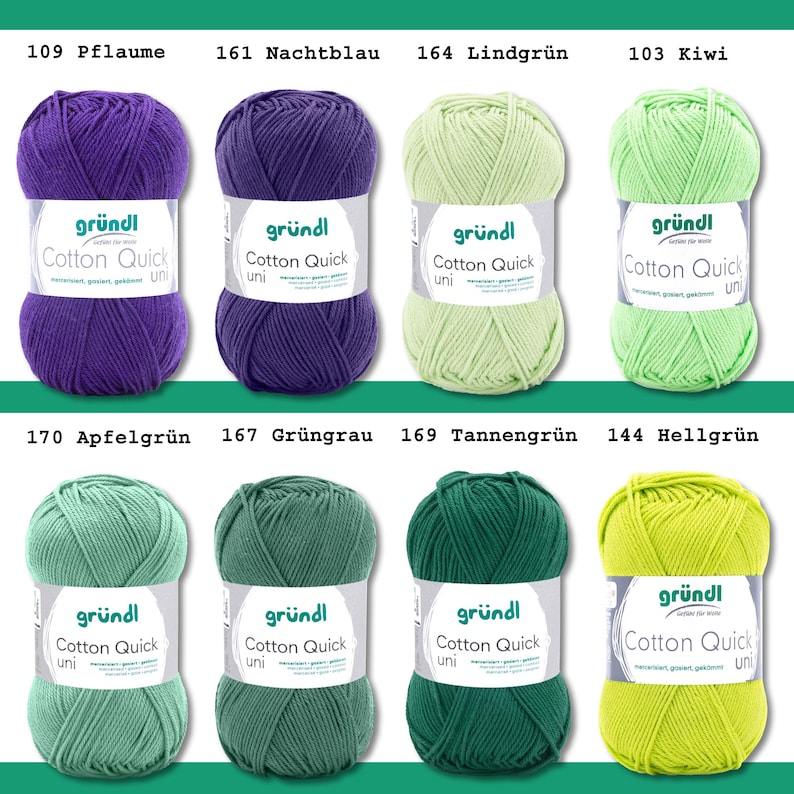 Gründl 50g Cotton Quick uni Knitting Crochet Cotton Summer Yarn Baby Yarn Mercerized Easy Care image 7